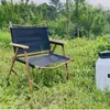 Camp Furniture Großer klappbarer tragbarer Stuhl für Feld, Camping, Angeln, Aluminium, Holzmaserung, Strandstühle, wasserdichter Stoff, für den Garten