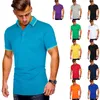 رجال Polos 2022 Polo Shirt Men Stripe غير الرسمي بأكمام قصيرة