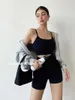 Kadınların Trailtsuits Kısa Tatlı Spor Seti Eğlence Fitness Suit Tank Tops Kadınların Yüksek Bel Sıkı İnce Kalça Şortu İki Parça Kore 6fh
