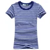 Herrenanzüge 1460 Männer T-Shirts Marineblaues Hemd Blau und weiß gesäumte kurze Ärmel Sport T-Shirt Paar Ouder-kind Tops O-Hals Casual