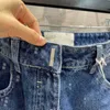 Fashion Womens Jeans Gihy All Over Print Jeans Classic Vintage Wash Denim Fabric Pants Luxury Designer Women Clothing