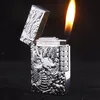 Dragon Gas Lighter Mleing Jet Gas Flint Lighter Butane Metal Emboss Ping Bright Sound Cigarette Cigar Lighter Refill