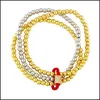 Bracelets de charme Bracal￩ de cor de cor de cor de ouro para mulheres Bracelete de bracelete de cobre de cobre Deliv Deliv Dhgarden Dh9yr
