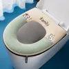 Toiletstoelbedekkingen nuttige mat gladde zip pluisvrije anti-fouling cartoon borduurwerk zomer winterpad hechtstool warmer