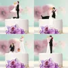 Festliche Lieferungen Romantische Bräutigam Braut Heiraten Puppen Elegante Harz Figur Hochzeitstorte Topper Dekoration Valentinstag Verlobung
