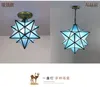 Pendant Lamps Mediterranean Style Blue Glass Star Chandelier Balcony Corridor Living Room Creative