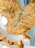 Decoratieve objecten Figurines Europees bruiloft Decor Crafts Ceramic Creative Room Decoration Handicraft Gold Swan Love Porselein Decorations 221129