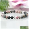 Pärlstav 6mm rosa rhodochrosite diffuser armband eterisk olja aromaterapi smycken hjärt chakra lava rock droppleverans stag dhgarden dhtpc