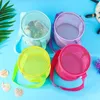 Storage Bags Outdoor For Kids 3D Round Blue Purple Pink Green Mesh Children's Beach Bucket Sand Free Bag Toy Collection