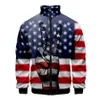 Heren Jacks USA vlag Amerikaanse sterren en strepen 3d stand kraag hoodies Men dames ritsje hoodie casual lange mouw jas jas kleding 221129