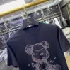 2022 Nieuwe stijl Hot Sales T-shirts Women Hot Drilling Bear T-shirt Printing Korte mouwen Katoenontwerper T Tees Casual Tops S-5XL
