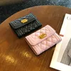 Fashion sheepskin purse Women's short three fold leather Ringer small perfume multi-slot small thin change card bag