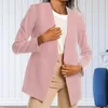 Women's Suits Classic Cardigan Blazer Solid Color Warm Skin-Touching Women Casual No Button Suit Jacket