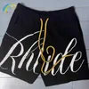 Männer Shorts Hohe Qualität Große Buchstaben Jacquard Shorts Männer Frauen 1 1 Tags Kordelzug Lose Reithose Streetwear Fashion Shorts T221129