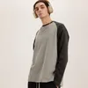 メンズTシャツレインボートゥーチシンプルメンズロングシャツユニセックスビンテージ特大のファッションルーズパッチワークスタイルのデザインメン服