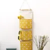 Storage Boxes 3 Pockets Cotton Linen Wall Hanging Bags Door Pouch Bedroom Home Pocket Decor Bag Pf90915