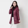 S aşağı parkas kadın ördek ceket bayanlar sıcak yastıklı ceket uzun kapşonlu ultra hafif dış giyim kabarık kış ceket 221128