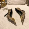 Casual skor ankel pumpar skor kl￤nning sko fabrik skor jacquard m￶nster stilett klackar spetsiga t￥ 11 cm patent kalv l￤der lyx kv￤ll fest-