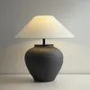 Bordslampor wabi stil lampa kreativt tyg amerikansk land retro hemvist vintage te rum japansk sovrum keramisk sängbelysning