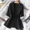 Women's Suits Casual Suit Jacket Spring And Summer Womens Thin Half-sleeved Women&#39;s Temperament Commuter Single-breasted Coat