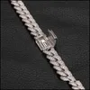 Chains 724inch S925 Sterling Sier 8mm Round Cuban Link Chain Chokers Necklace Bling Iced Out Rapper Jewelry for Men w Dhgarden Dhpwp