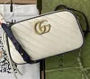 Realfine torebki 5A G443497 26 cm biały/granatowy marmont Mała torebka na ramię dla kobiet z torbą na kurz