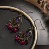 Dangle Chandelier Bohemian Vintage Dangle Earrings For Women Girls Ethnic Small Purple Tassel Drop Earring Fashion Handmade Jewelr Dhh9G