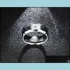 Полосовые кольца 8 мм кольцо из углеродного волокна для человека выгравированное дерево жизни из нержавеющей стали мужская альянс повседневная настройка ювелирных ювелирных изделий Dhgarden dh2mi