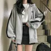 여성용 후드 땀 셔츠 zip up 여자 까마귀 봄 한국 긴 슬리브 보라색 달콤한 셔스 느슨한 캐주얼 재킷하라 주쿠 세련된 여자 옷 221129