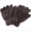 6 colores hombres mujeres encantadores guantes con dedos abiertos invierno de mujer engrosada felpa caliente Flip sólido medio dedo guantes