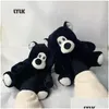 Pantofole Pantofole Scarpe di cotone Scivoli pelosi Donne invernali Peluche Orsacchiotto Casa Piatto Cartone animato Morbido soffice Carino caldo Signore Coperto Floo Dhcyb