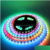 Led Strips 2811 Strip Light 5M 30/60Leds/M Pixel Programmable Individual Addressable Led Ws2811 5050 Rgb 12V Black Tape Drop Deliver Dh5T7