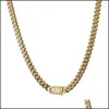 Chains 618Mm Wide Gold Stainless Steel Cuban Miami Chain Necklaces Cz Zircon Box Lock Big Heavy Jewelry Drop Delivery Pendant Dhgarden Dhctv