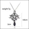 Pendentif Colliers Supernatural Pentagramme Lune Collier Pendentif En Cristal Noir Sorcière Protection Étoile Amet Pour Les Femmes Charme Jewe Dhgarden Dhjql