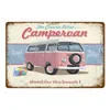 Classic camper da viaggio in viaggiare in metallo dipinto Aloha Hawaii Car vagone Poster Vintage Pub Bar Garage Room Decorazioni per la casa 20cmx30cm woo