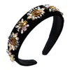 Headbands Temperament Online Fashion Mtilayer Glass Diamond Flower Flannel Hair Band Womens Highgrade Widebrimmed Head Drop Delivery Dhktg