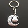 Moda o membro da família Moon Letters Keychain pai mãe irmã irmão key ring pingente presente de família