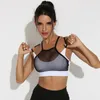 Yoga Outfit 2022 Sports Bra For Women Gym Breathable Mesh Crop Top Active Black White Vest Exercise Clothes Workout
