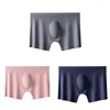 Underpants 3Pcs Lot Ice Silk Men Underwear Ultra-thin Translucent Sexy Men's Panties Boxer Short Comfortable Breathable Cool 225O