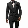 Costumes pour hommes Costume Homme Bordeaux Costume Homme Double boutonnage 2 pièces Jacquard marié smoking pour mariage forme tenue de fête 239r