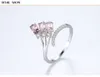 Peacock Tail Morganite Ring S925 Sterling Silver Zircon Luxury Brand Open Ring European and American Hot Fashion Women High end Ring Jewelry Valentine's Day Gift spc