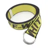 Bälteslime Chaopai OffWhitee Canvas Belt Simple Double Loop Dbutton broderad bokstav Hip Hop Industrial Ribbon3584899