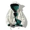 メンズダウンパーカスチャイフェンコ冬濃い暖かいフリースジャケット秋のファッションカジュアルリバーシブルコート風プルーフフード付き221129