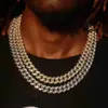 Choker 2022 Gold Color Hip Hop Men Necklace Micro Pave Iced Out CZ Hiphop Rock Cool Boy 14mm Square Cuban Chain Jewelry