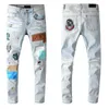 Jeans masculinos Moda quente Moda magra Slim Ripped Jeans Men Fashion Mens Wear Wear Motorcycle Biker Jean Man Pants Tamanho 28-40