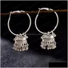 Dangle Lustre Femmes Boho Ethnique Or Sier Plaqué Jhumka Indien Boucle D'oreille Gypsy Bijoux Vintage Grosses Cloches Dangle Suspendu Boucle D'oreille Dhgy6