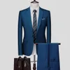 Мужские костюмы Blazers 2 Piece Set Pants Classic Business Gentleman Formal Groom Wedding Dress Plus Высококачественное 6xl 221128