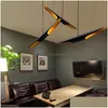 Pendant Lamps Nordic Retro Tubar Pendant Light Black Aluminum Lamp For Living Room Bar Shop Restaurant Decorative Hanging Drop Deliv Dhhsz