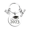 2023 Stainless Steel Graduation Keychain Scroll Pendant Keychains Fashion Accessories Keyring Graduation Gift Key Chain