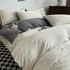 Bedding sets Nordic Brown Duvet Cover 3D Waffle Plaid Comforter Set Chic Fitted Sheet Linens Pillow Cases 220x240 Quilt 221129